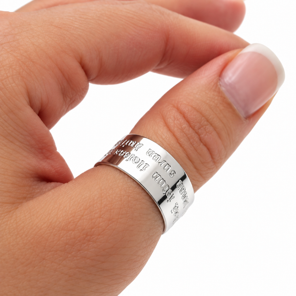 Personalized Thumb Ring in Sterling Silver