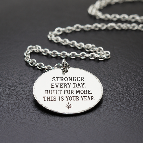 Personalized Silver Round Pendant Necklace