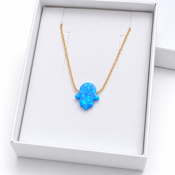 Hamsa Necklace - Jewish Lucky Jewelry - Fatima hand necklace