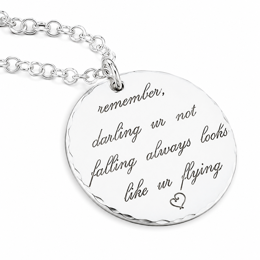 Inspirational Sterling Silver Personalized Quote Necklace