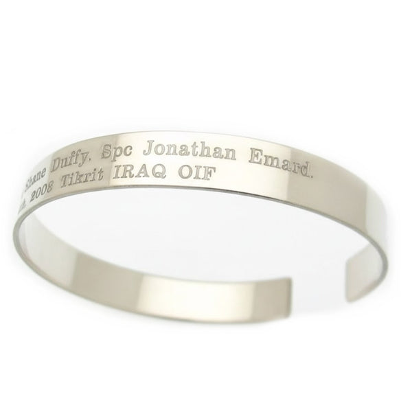 Personalized KIA Bracelet - Iraq War Veteran Paracord Bracelet - Sterling Silver Army bracelet