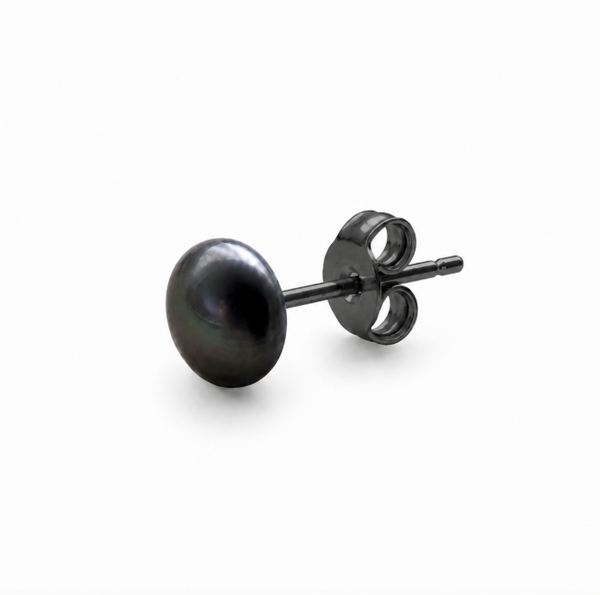 Black Round Stud earring For Men