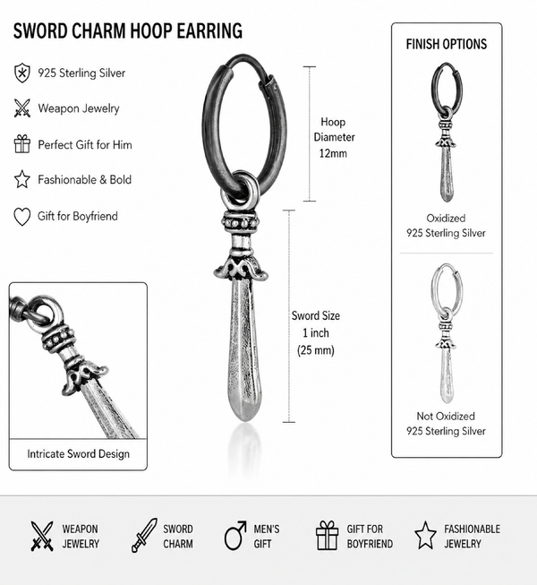 Sword Single Earring for Men