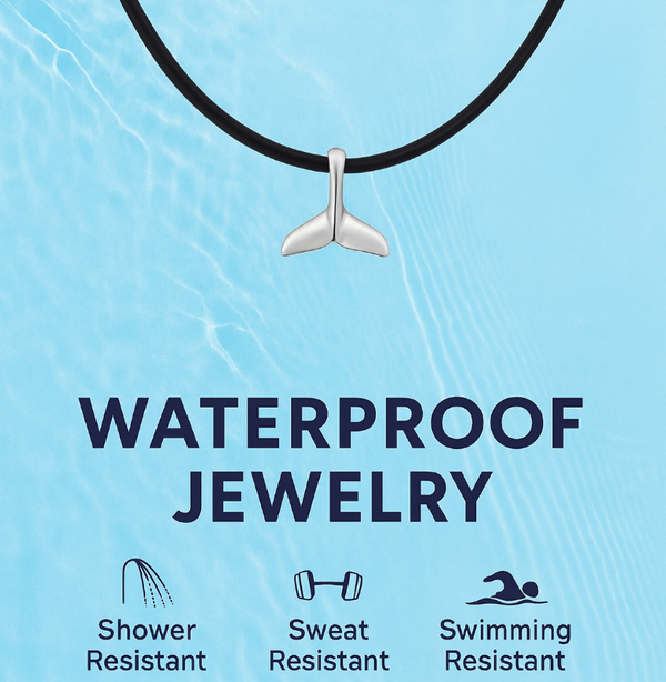 Silver Whale Tail Pendant Cord Necklace for Men