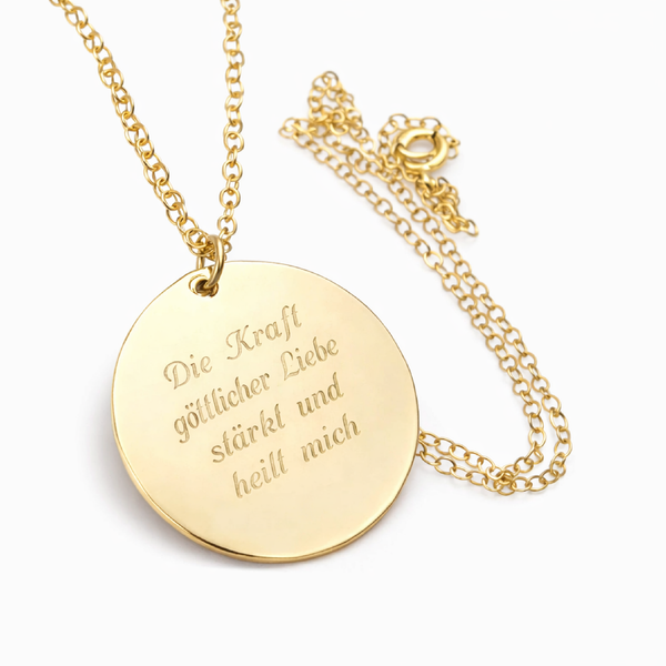 Monogram Gold Engraved Pendant Necklace