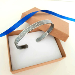 Personalized dark gray cuff for men - antique finish cuff bracelet for men - Delicate mens cuff