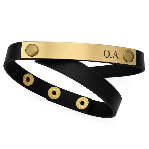 artisan mens leather bracelet