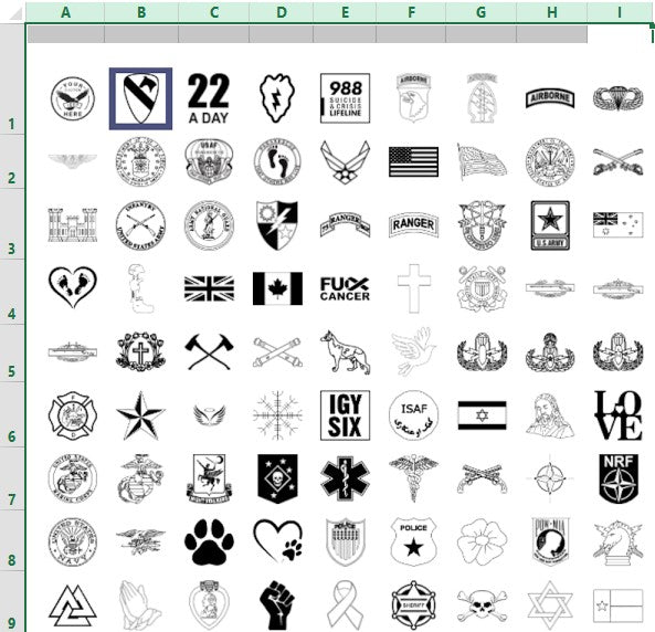 US Army emblems for bracelets