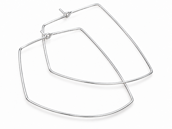 Geometric Silver Hoop Earrings
