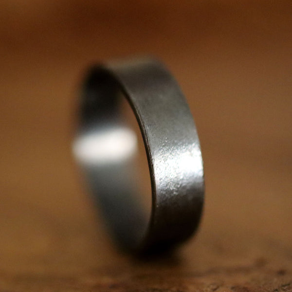 Black handmade ring made of oxidized Sterling silver