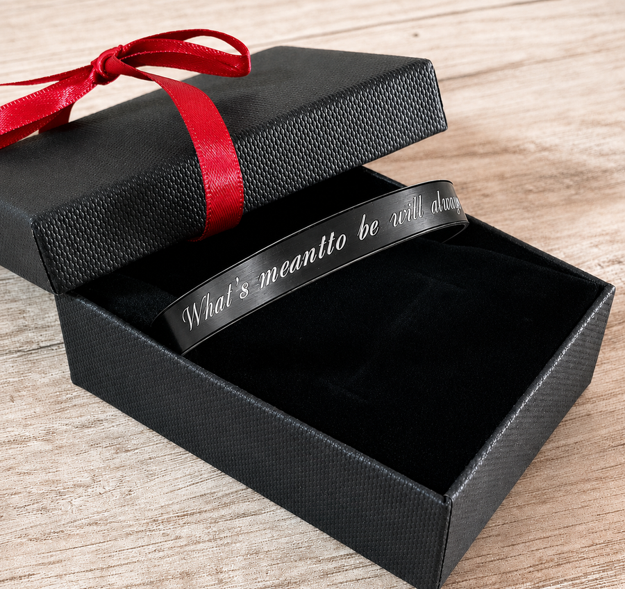 Black cuff with engraving
