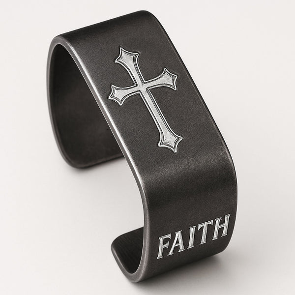 Faith Cross Ring - Mens Christian Ring