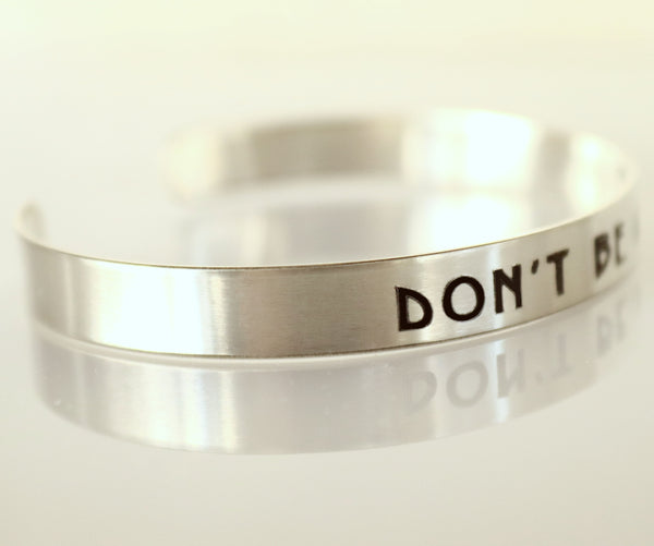 quality sterling silver cuff with engraving text