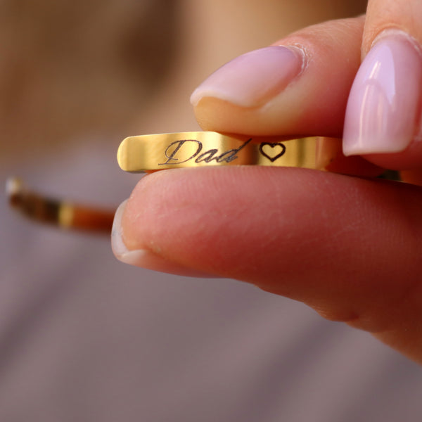 personalized cuff bracelet from dad
