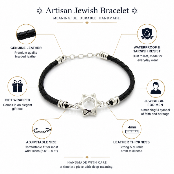 Jewish Star Bracelet for men - Jewish jewelry