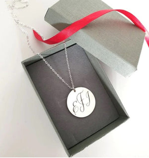 Sterling Silver Round Pendant Necklace
