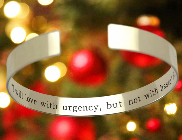 hidden engraved silver cuff bracelet