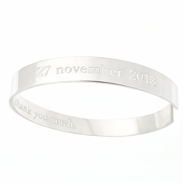 Flat Plain Silver Cuff Bracelet for men