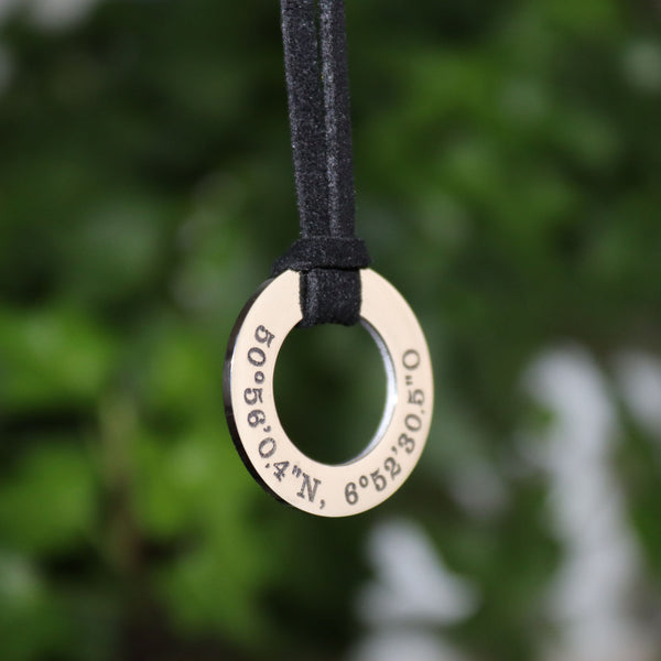 Custom Coordinates Longitude / Latitude Pendant Necklace