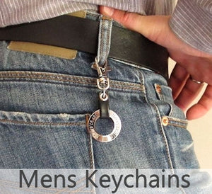 mens keychain, personalized key chains for men, leather keychains