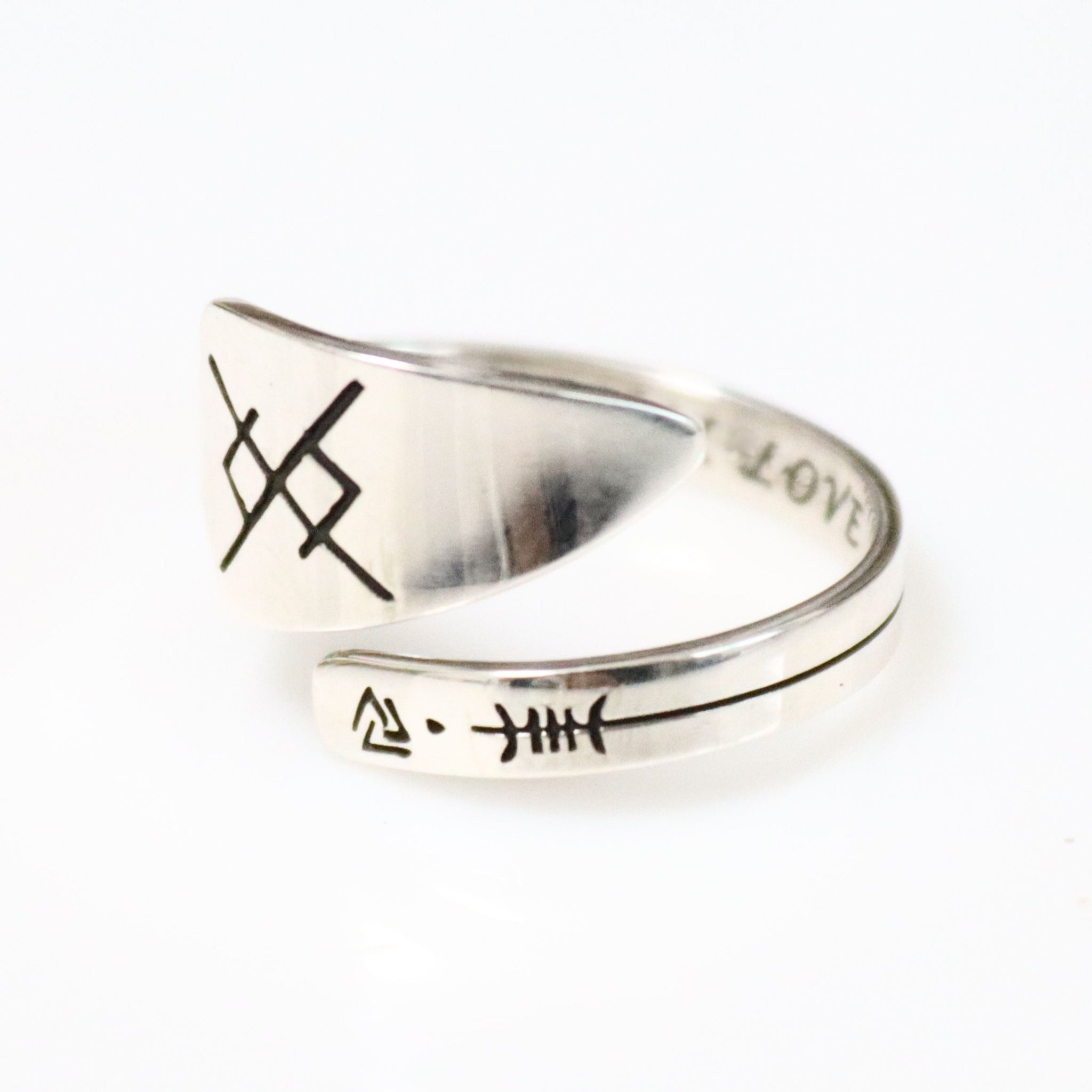 Love Rune Ring Personalized Viking Eternal Love Rune Ring – Sterling Silver Spearhead ...