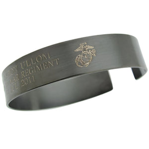 Personalized Military Bracelet - US Army gifts - Custom Durable Wide Cuff 1/2 inch, Military Army Memorial Bracelet