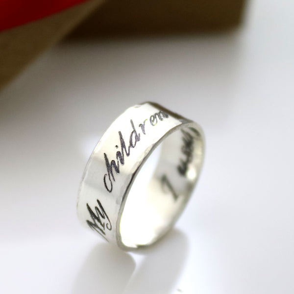 Personalized Engraved Ring for Mom, My Children Are My Life