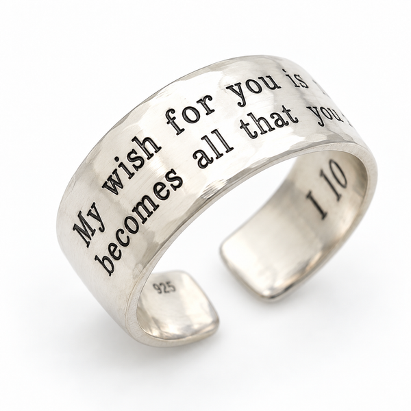 Personalized Couple Rings Sterling Silver Set