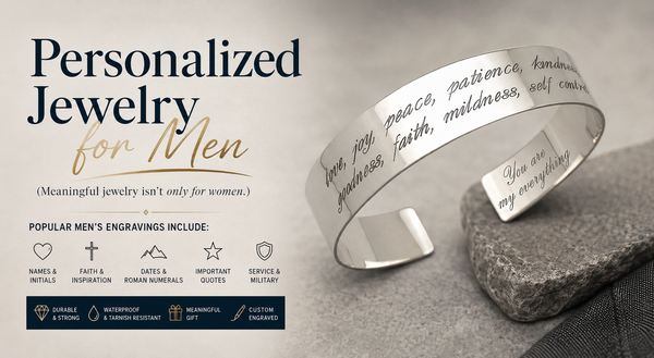 Customized Wide Silver Cuff bracelet for Men