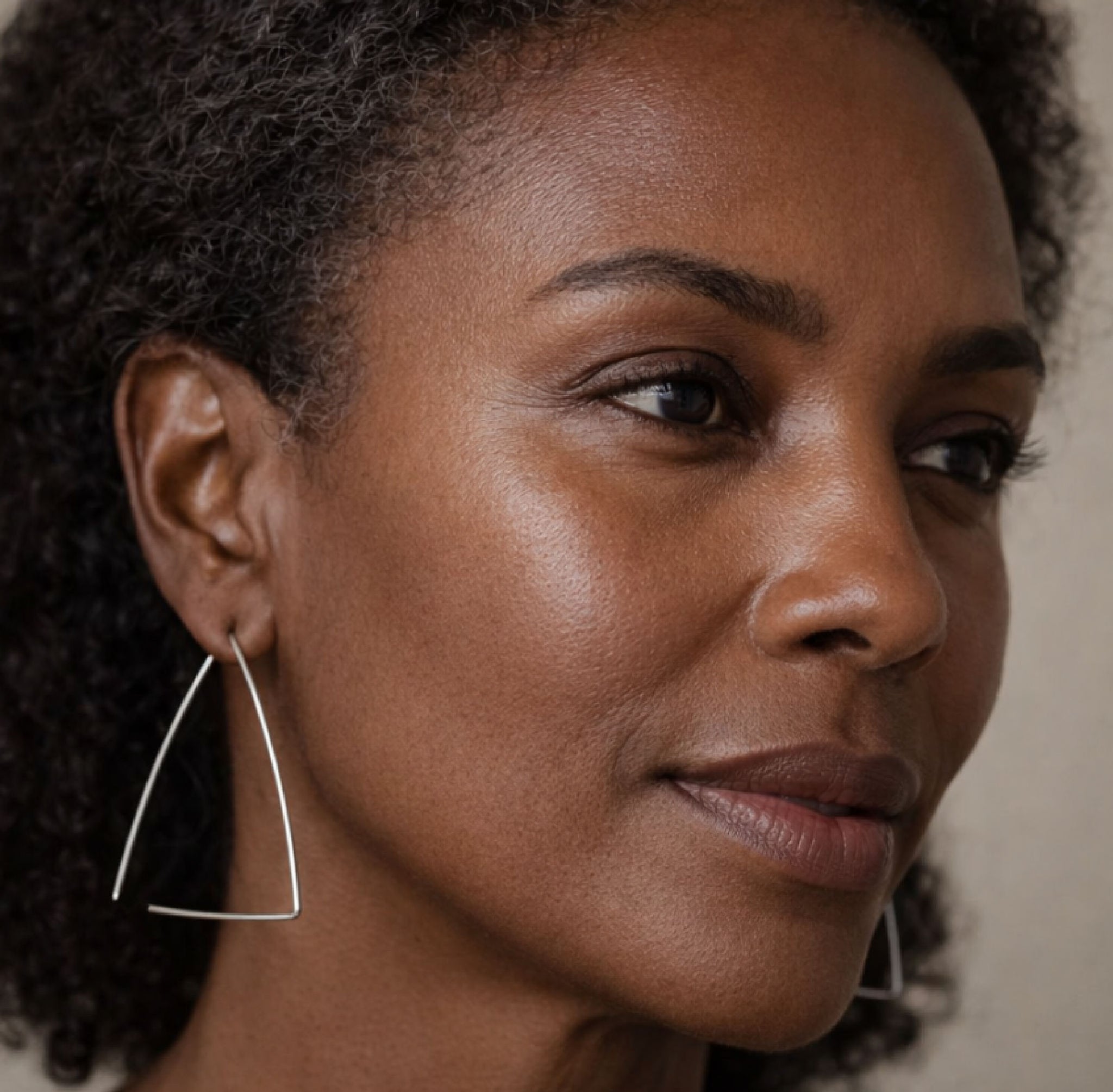 Triangle Large Geometric Earrings in silver or gold