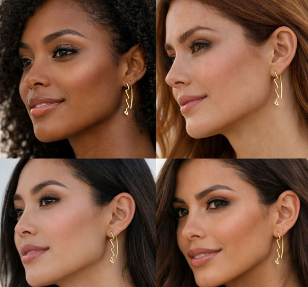 Elegant Long Wave Earrings Geometric design