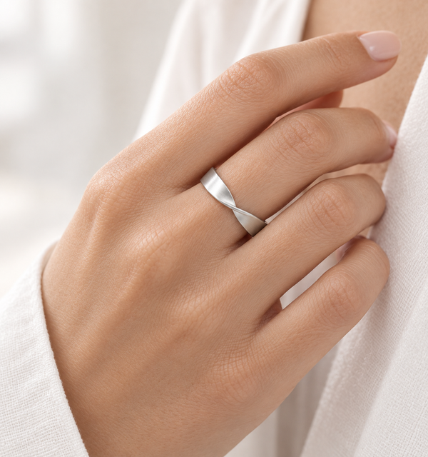 Personalized Mobius Ring in Sterling silver