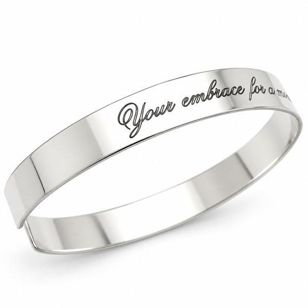 Inspirational Silver engraved Cuff bracelet for Her