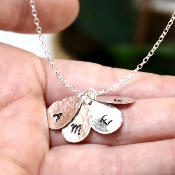 personalized teardrops pendant necklace