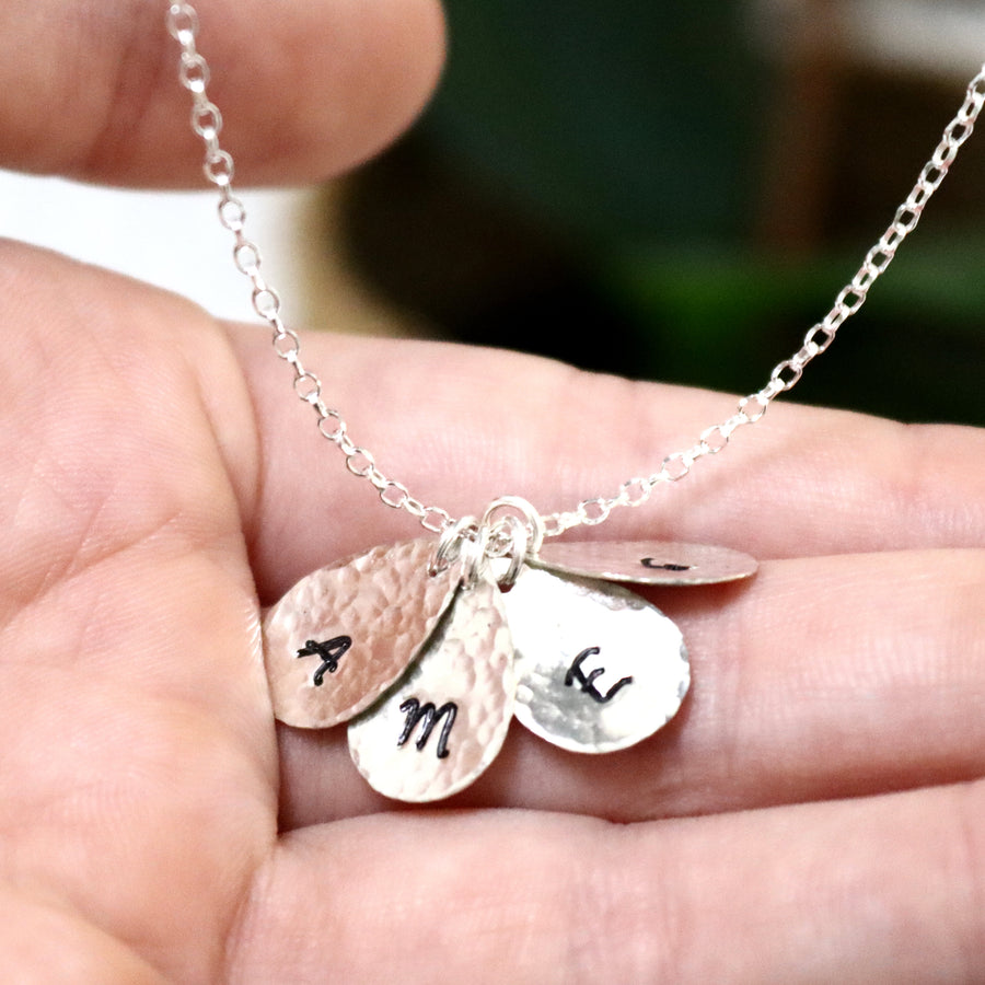 hammered teardrop pendants