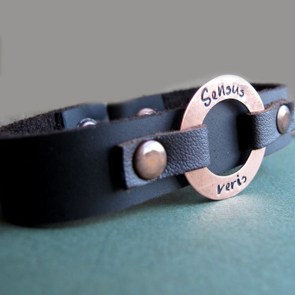 Personalized Leather Mens Wristband