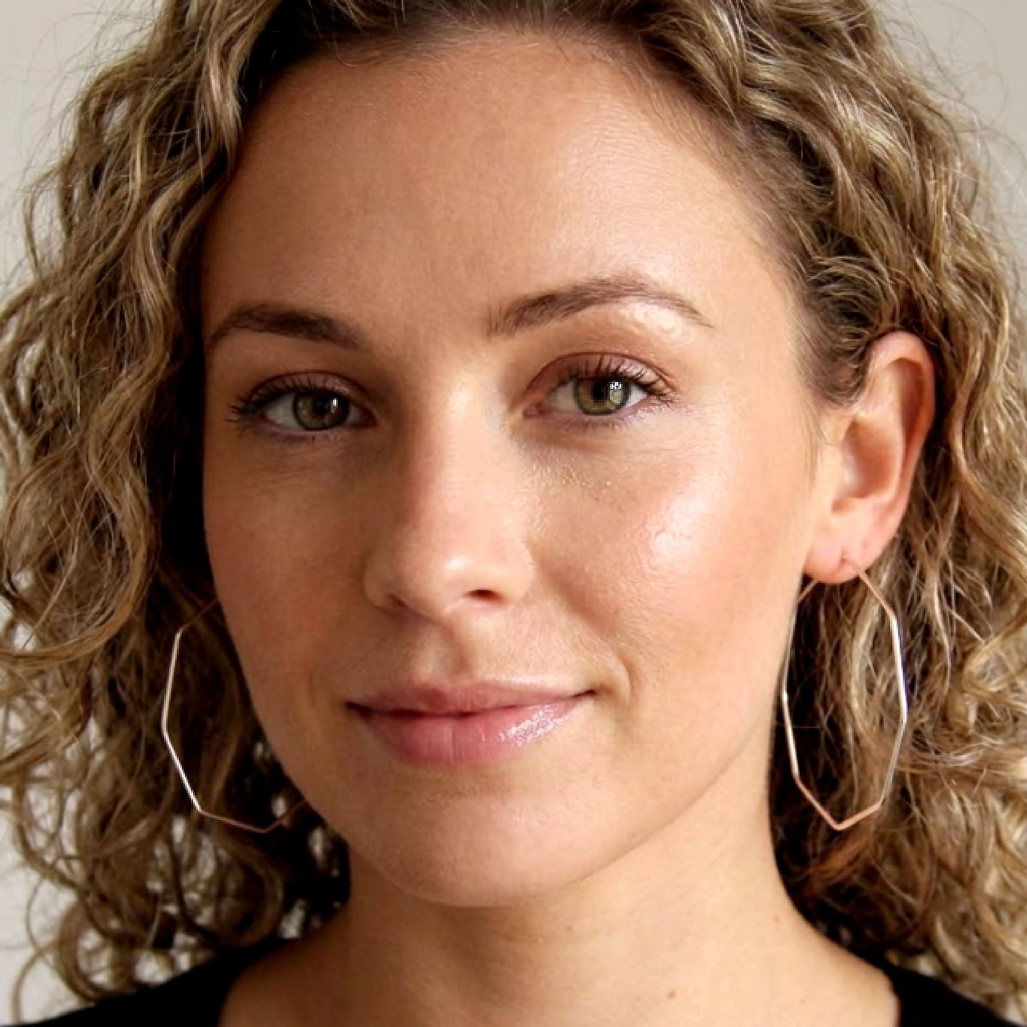 Geometric Sterling Silver Hoops - Polygon Hoop Earrings