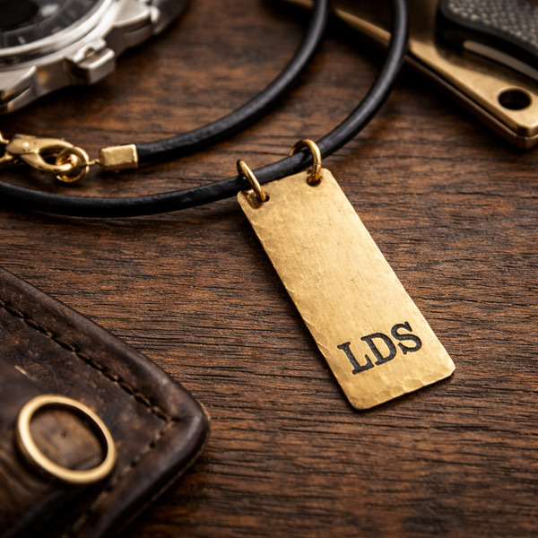 Custom Cross Necklace for men - Personalized Rectangular pendant