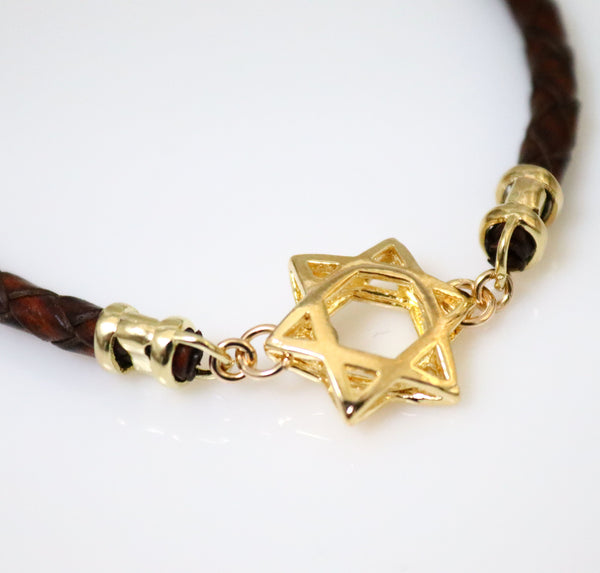Gold Jewish star bracelet