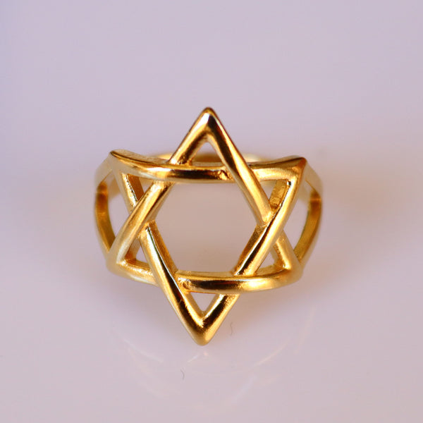 Gold Jewish Star ring