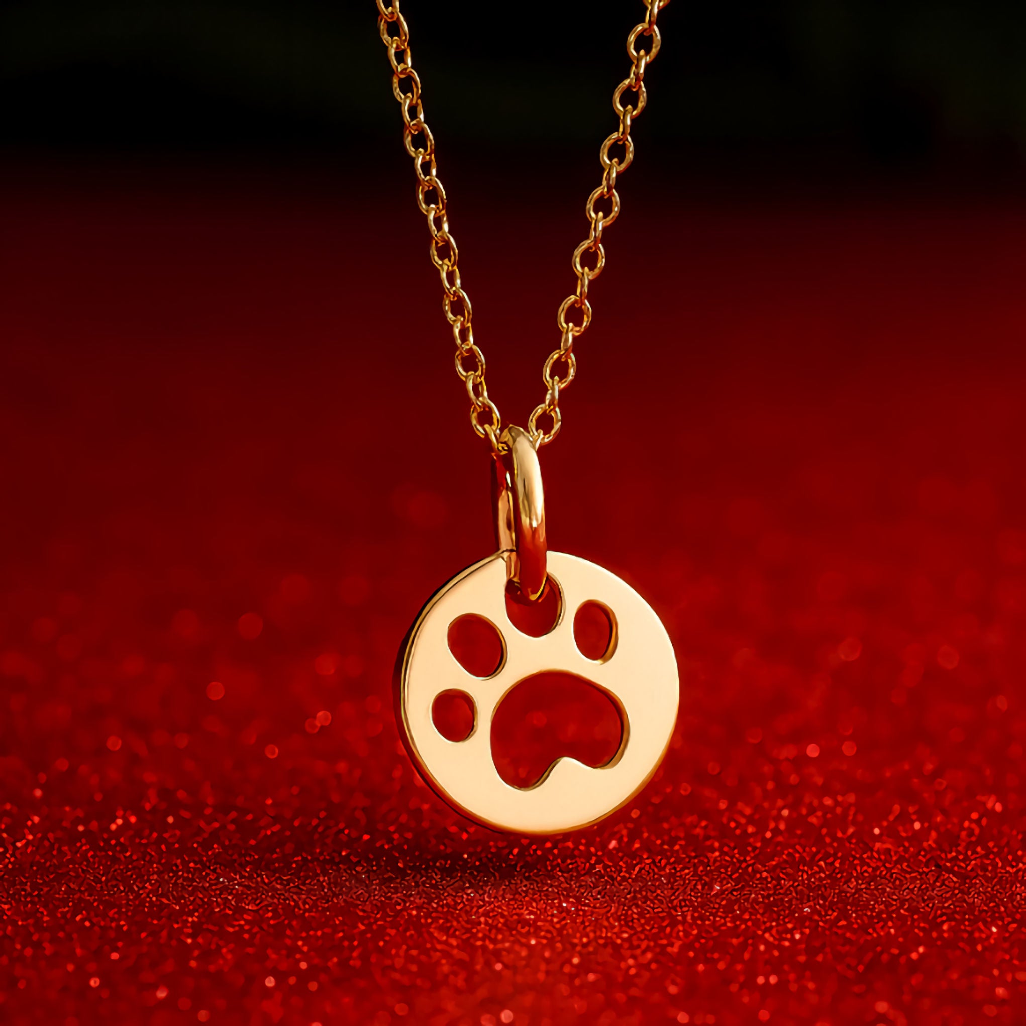 Gold Paw Charm Necklace - Minimalist pendant