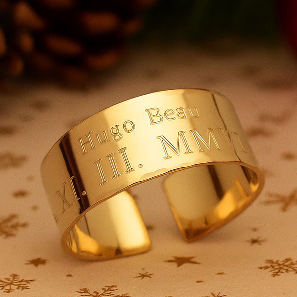 Mens Engraved Adjustable Ring