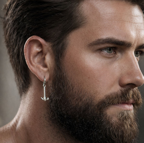Dangle Earring For Men - hammer charm earring - Mens Style