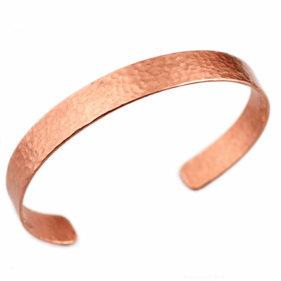 Hammered Copper Cuff Bracelet for Men, Personalized 7th Anniversary Gift