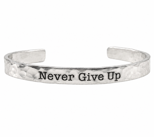never give up cuff bracelet for men