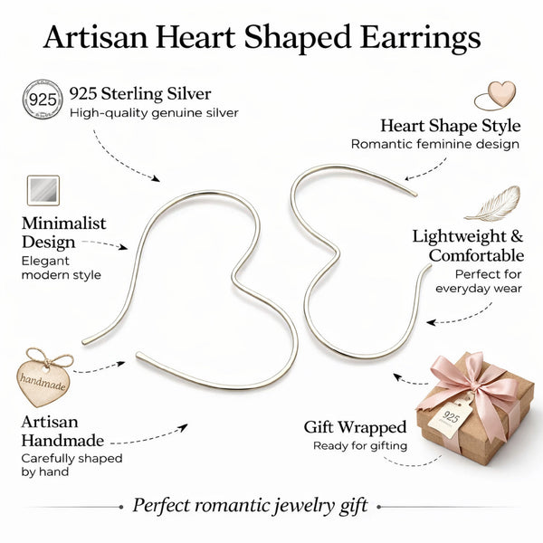 Silver Heart Hoop Earrings
