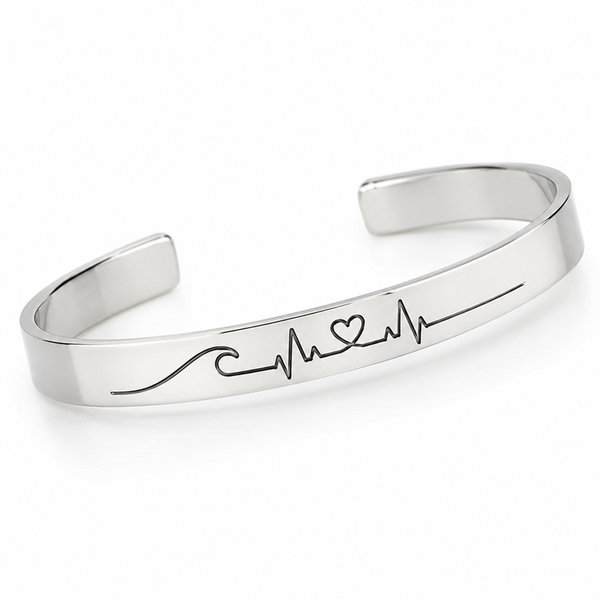 Heart Beat cuff bracelet for Men