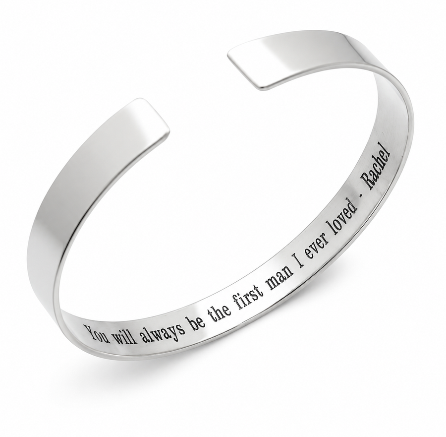 Classic Silver Cuff with Engraving