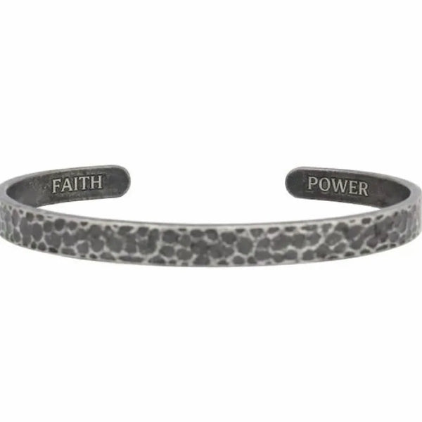 Personalized Men's Hammered Black Cuff Bracelet – Rustic Textured Titanium Bracelet with Hidden Engraving
