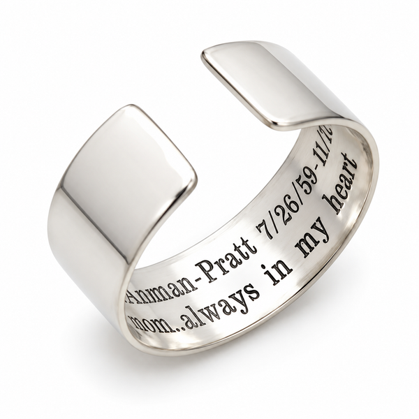 Personalized Couple Rings Sterling Silver Set